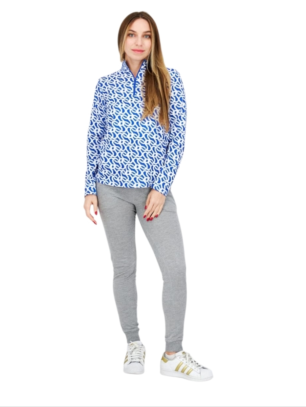 X by Gottex Women's Geo Print Long Sleeve Golf Tennis Top. 